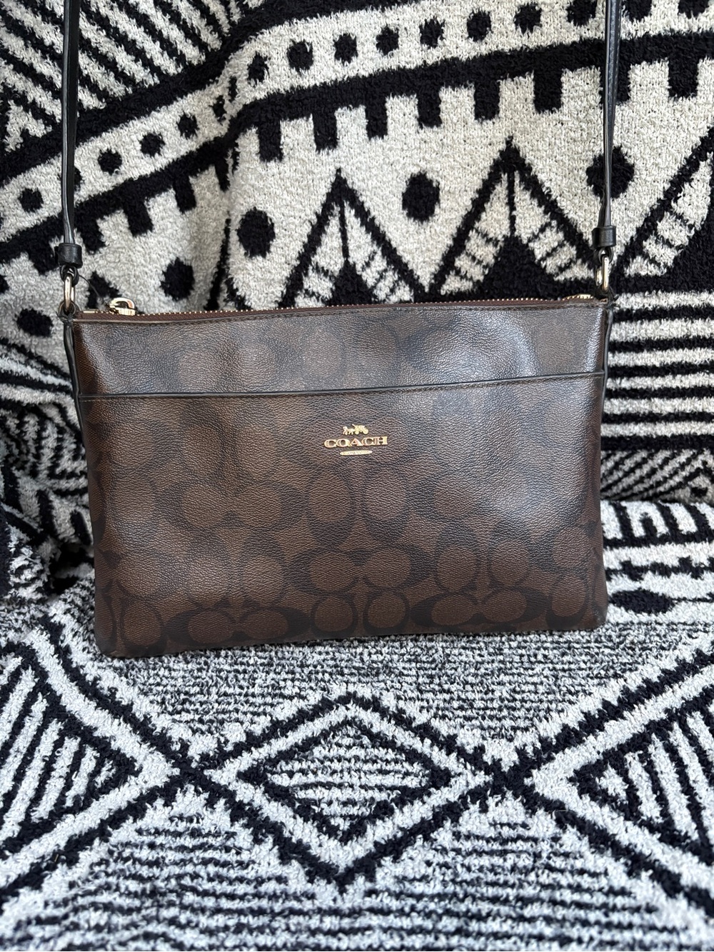 Coach Brown Signature PVC Crossbody Bag